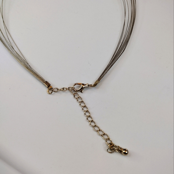 Vintage Amber Iridescent Necklace & Earring Set - Picture 6 of 16